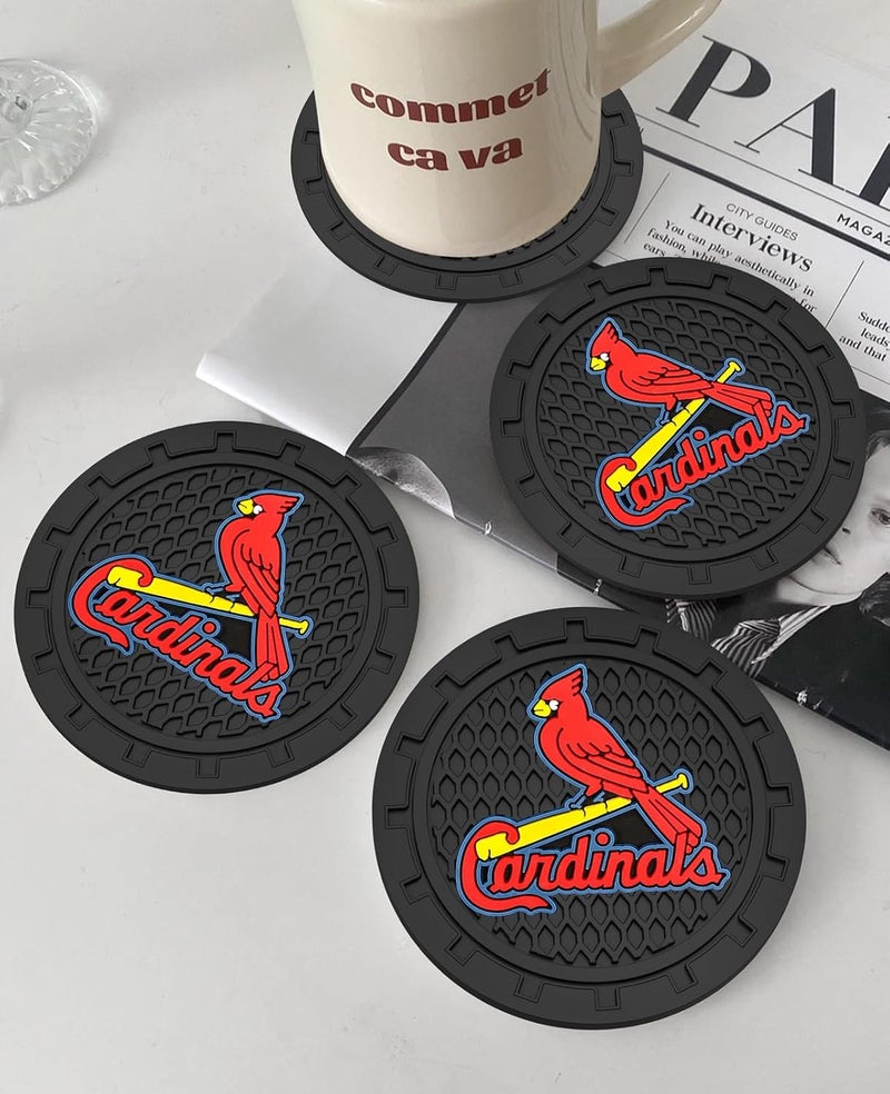 Kaleduo 2PCS Car Cup Holder Coaster,Auto Cup Holder Insert Coaster for St. Louis Cardinals Baseball Fans, Non-Slip Car Drink Holder Mat, Interior Accessories, St. Louis Cardinals - Image 5